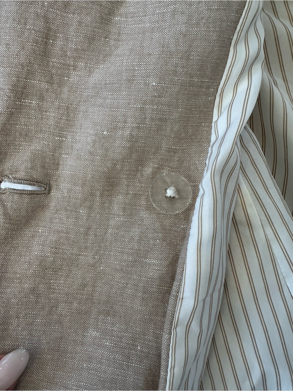 Target A New Day Double Breasted Tan Linen Blazer - Picture 8 of 10